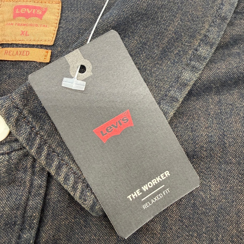 Levi's The Worker Shirt Mens XL Black Relaxed Fit Long Sleeve Denim Button Up - Picture 6 of 11